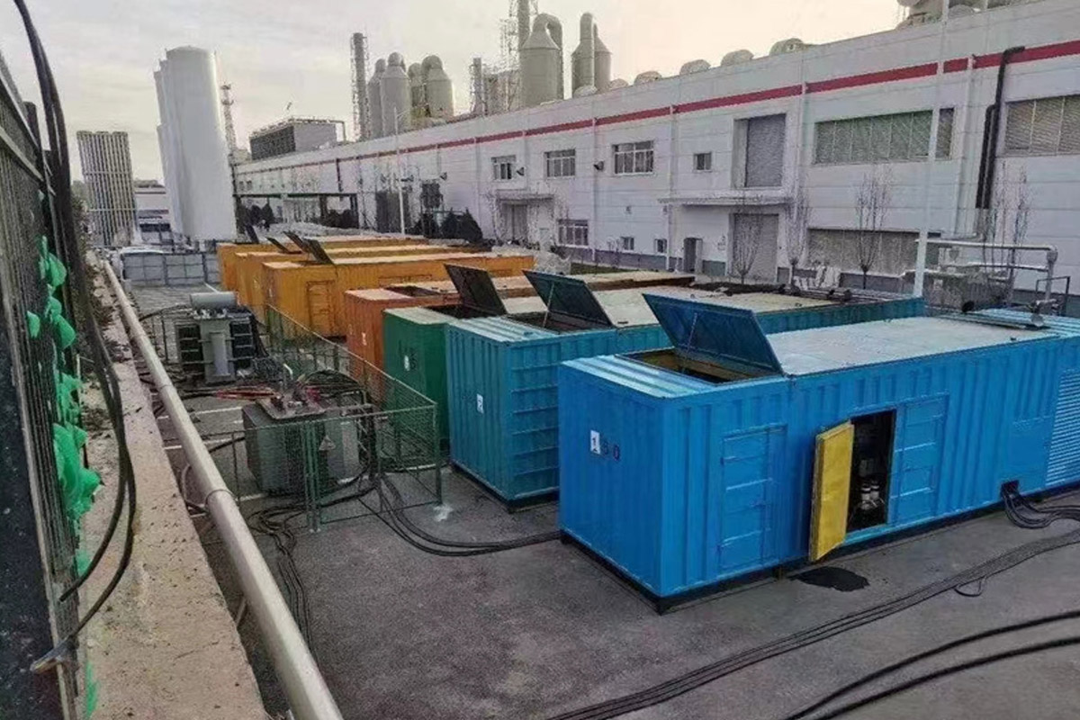 莱州发电机租赁施工现场